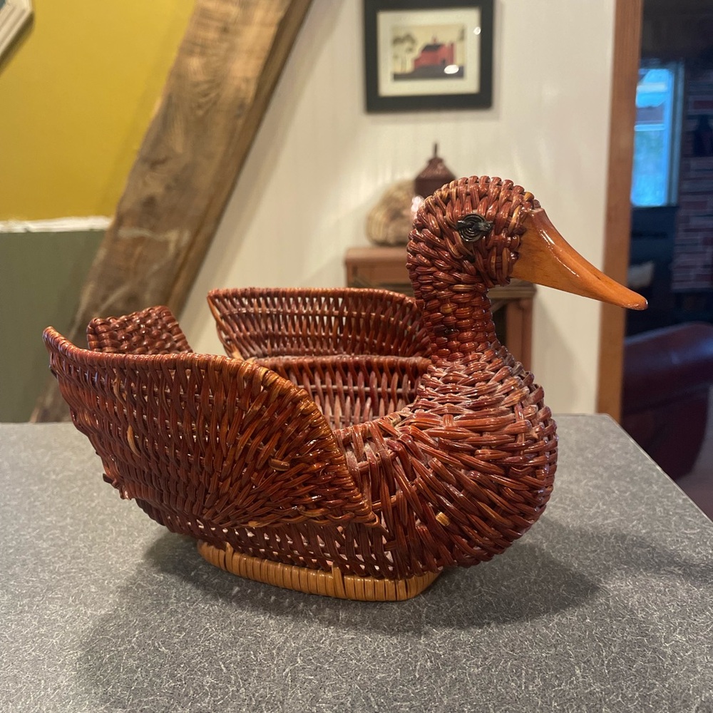 Woven Duck Basket - Brown and Orange